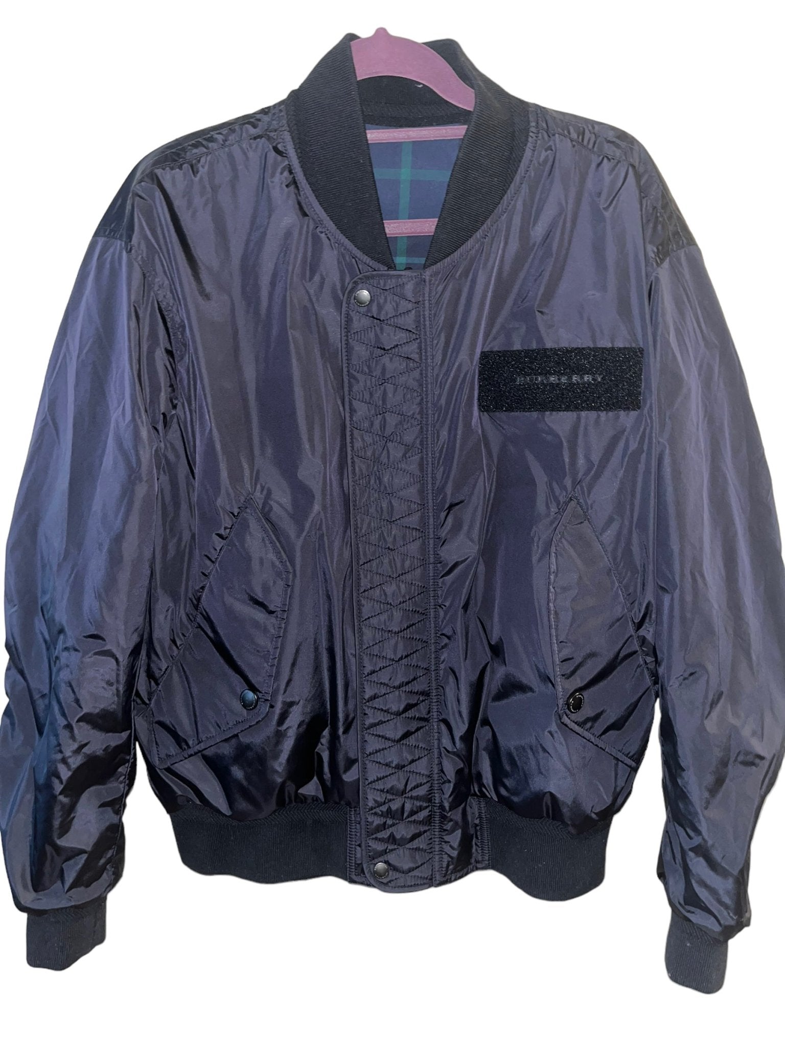 Burberry black bomber jacket deals