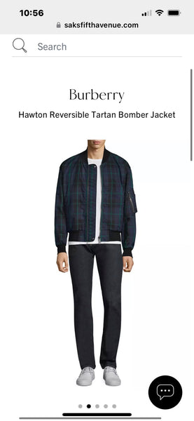 Burberry Reversible Checked and Black Bomber Jacket - V & G Luxe Boutique
