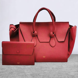 Celine Tie Knot Tote Burgundy Handbag & Matching Pouch RRP £3500 - V & G Luxe Boutique