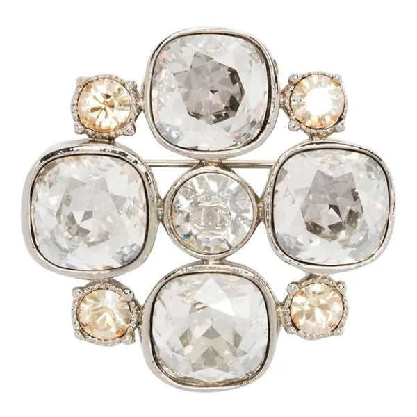 Chanel CC Crystal-Embellished Brooch - V & G Luxe Boutique