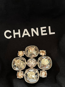 Chanel CC Crystal-Embellished Brooch - V & G Luxe Boutique