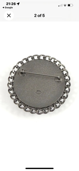 Chanel CC Silver Tone Pin Brooch - V & G Luxe Boutique
