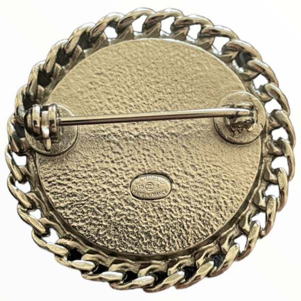 Chanel CC Silver Tone Pin Brooch - V & G Luxe Boutique