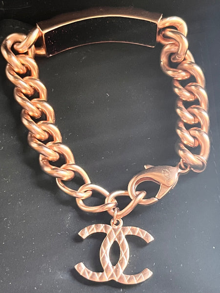 Chanel Chunky Bracelet with CC Charm - V & G Luxe Boutique