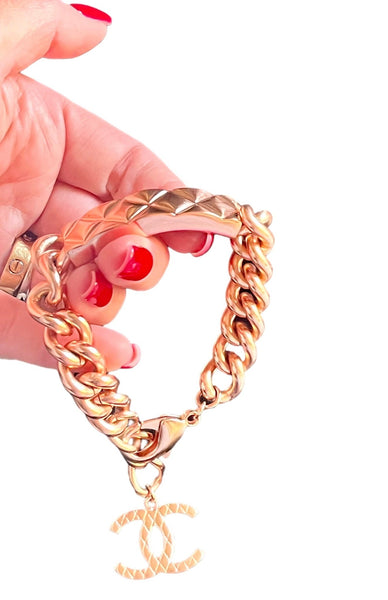 Chanel Chunky Bracelet with CC Charm - V & G Luxe Boutique