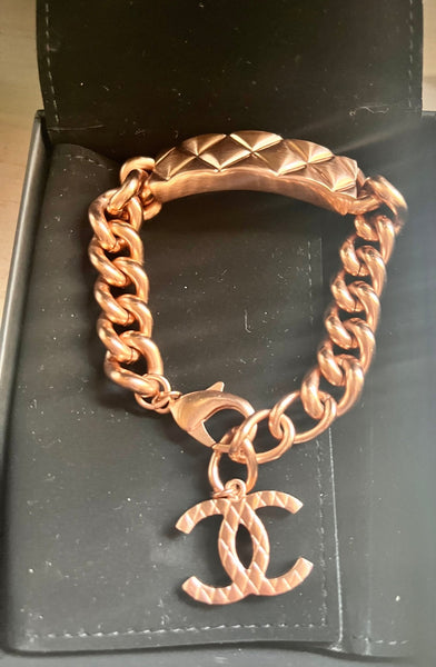Chanel Chunky Bracelet with CC Charm - V & G Luxe Boutique