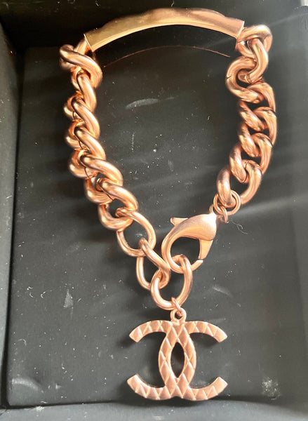 Chanel Chunky Bracelet with CC Charm - V & G Luxe Boutique