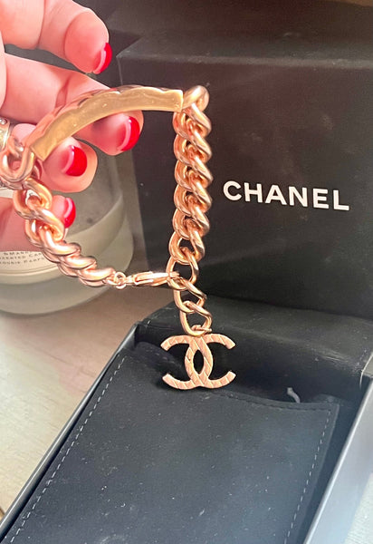 Chanel Chunky Bracelet with CC Charm - V & G Luxe Boutique