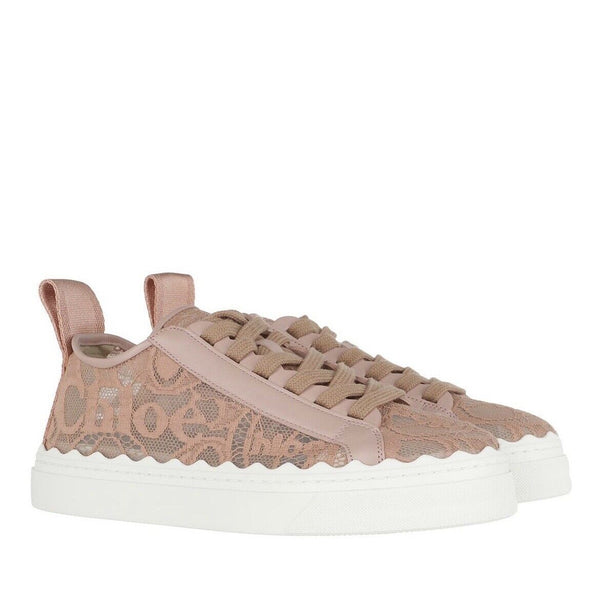 Chloe Lauren Lace Pink Chunky Sneakers - V & G Luxe Boutique
