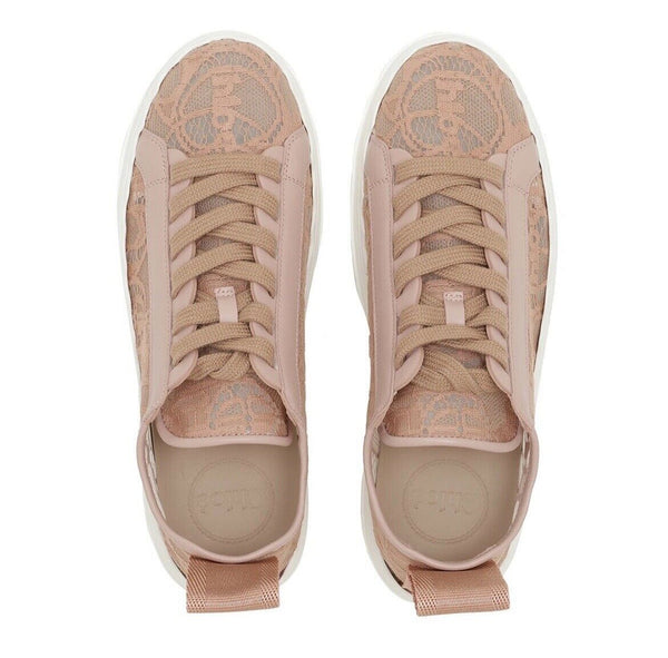 Chloe Lauren Lace Pink Chunky Sneakers - V & G Luxe Boutique