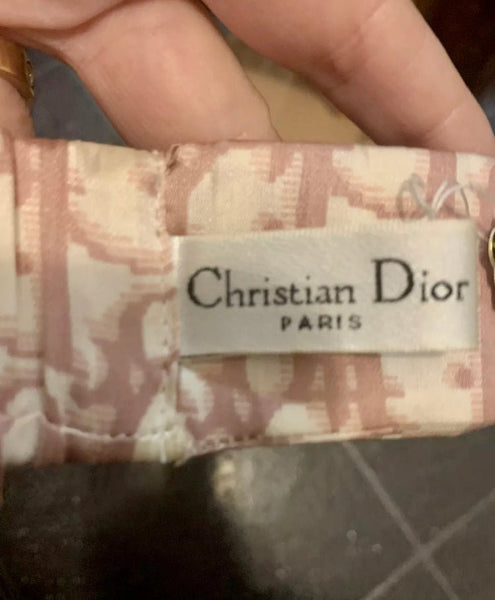 Christian Dior Pink Monogram Diamanté Silk Hairband - V & G Luxe Boutique