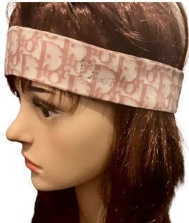 Christian Dior Pink Monogram Diamanté Silk Hairband - V & G Luxe Boutique