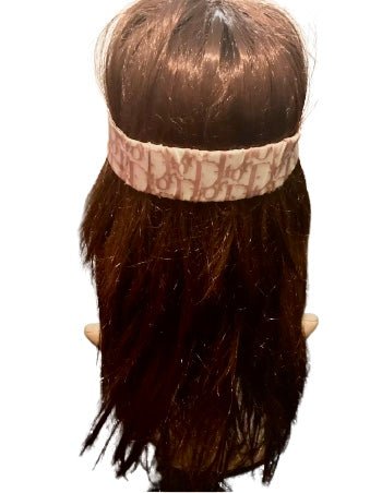 Christian Dior Pink Monogram Diamanté Silk Hairband - V & G Luxe Boutique