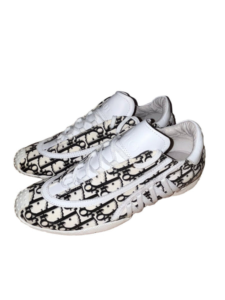 Christian Dior Rare John Galliano Trotter Vintage Blue Monogram Sneakers - V & G Luxe Boutique
