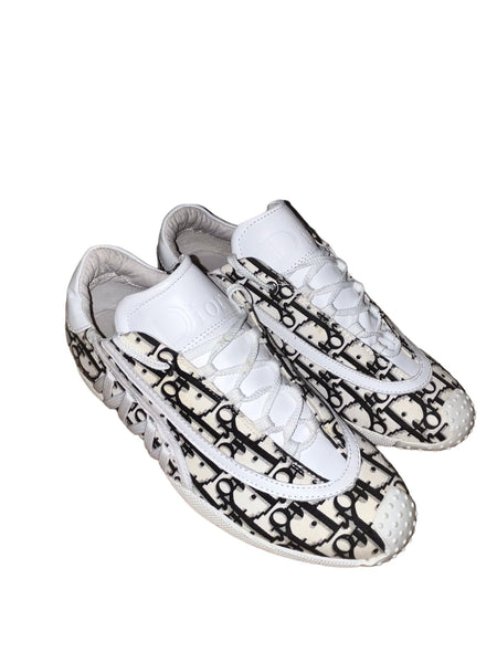 Christian Dior Rare John Galliano Trotter Vintage Blue Monogram Sneakers - V & G Luxe Boutique
