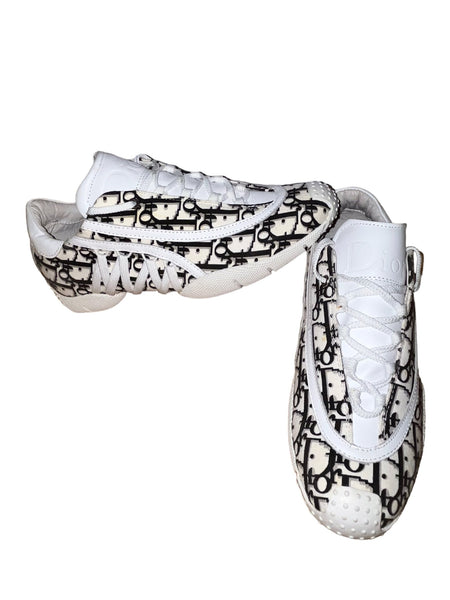 Christian Dior Rare John Galliano Trotter Vintage Blue Monogram Sneakers - V & G Luxe Boutique