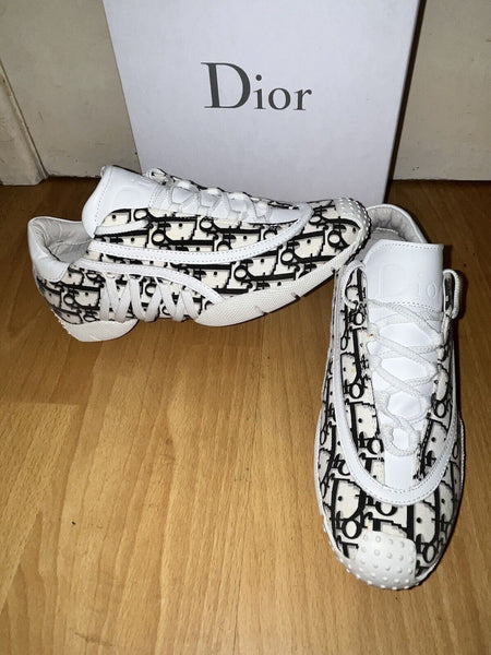 Christian Dior Rare John Galliano Trotter Vintage Blue Monogram Sneakers - V & G Luxe Boutique