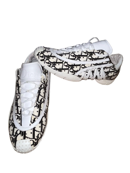 Christian Dior Rare John Galliano Trotter Vintage Blue Monogram Sneakers - V & G Luxe Boutique