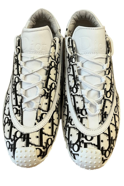 Christian Dior Rare John Galliano Trotter Vintage Blue Monogram Sneakers - V & G Luxe Boutique