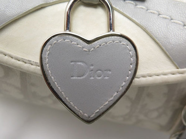 CHRISTIAN DIOR Vintage Monogram Romantique Trotter Bag Grey - V & G Luxe Boutique