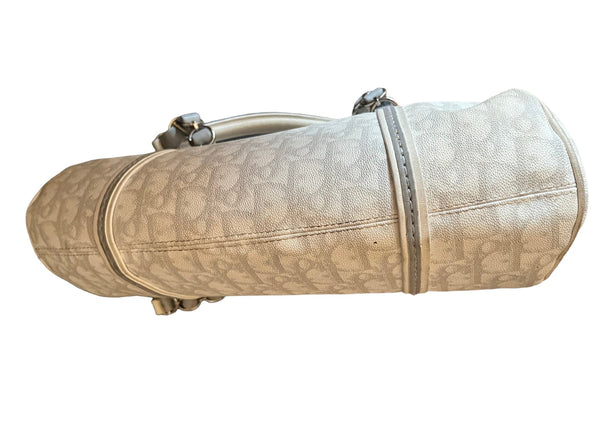 CHRISTIAN DIOR Vintage Monogram Romantique Trotter Bag Grey - V & G Luxe Boutique