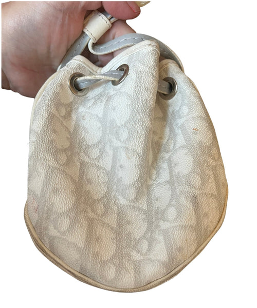 CHRISTIAN DIOR Vintage Monogram Romantique Trotter Bag Grey - V & G Luxe Boutique