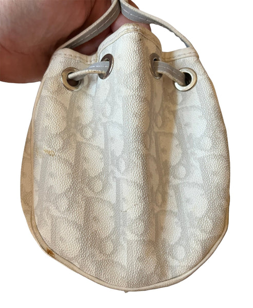 CHRISTIAN DIOR Vintage Monogram Romantique Trotter Bag Grey - V & G Luxe Boutique