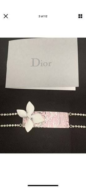Christian Dior Vintage Pink Monogram Diamanté Bracelet - V & G Luxe Boutique