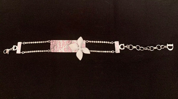 Christian Dior Vintage Pink Monogram Diamanté Bracelet - V & G Luxe Boutique