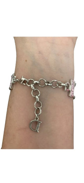 Christian Dior Vintage Pink Monogram Diamanté Bracelet - V & G Luxe Boutique