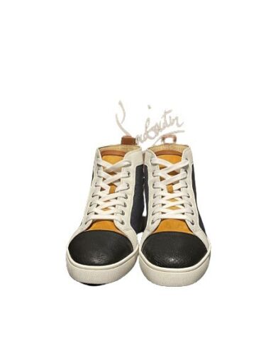 Christian Louboutin Louis Flat Denim & Leather High Top Sneakers Size UK 8 - V & G Luxe Boutique