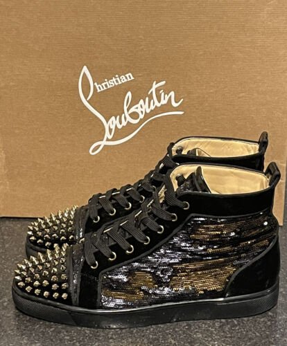 Christian Louboutin Orlato Flat Sequin Spikes Size UK 8 - V & G Luxe Boutique