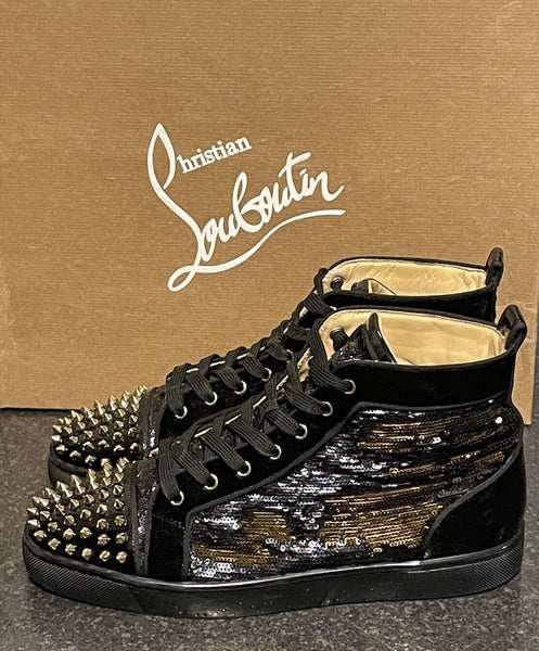 Christian Louboutin Orlato Flat Sequin Spikes Size UK 8 - V & G Luxe Boutique