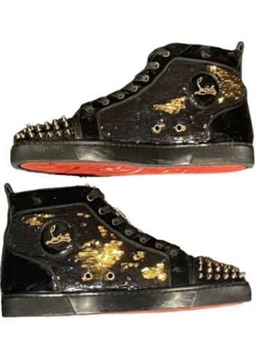 Christian Louboutin Orlato Flat Sequin Spikes Size UK 8 - V & G Luxe Boutique