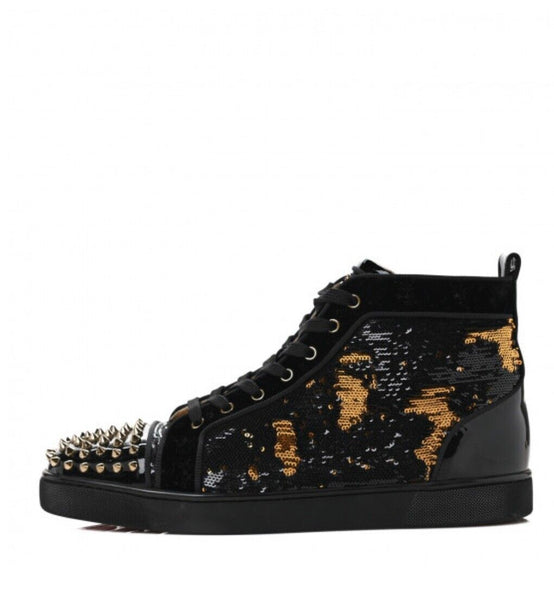 Christian Louboutin Orlato Flat Sequin Spikes Size UK 8 - V & G Luxe Boutique