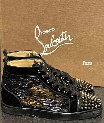 Christian Louboutin Orlato Flat Sequin Spikes Size UK 8 - V & G Luxe Boutique