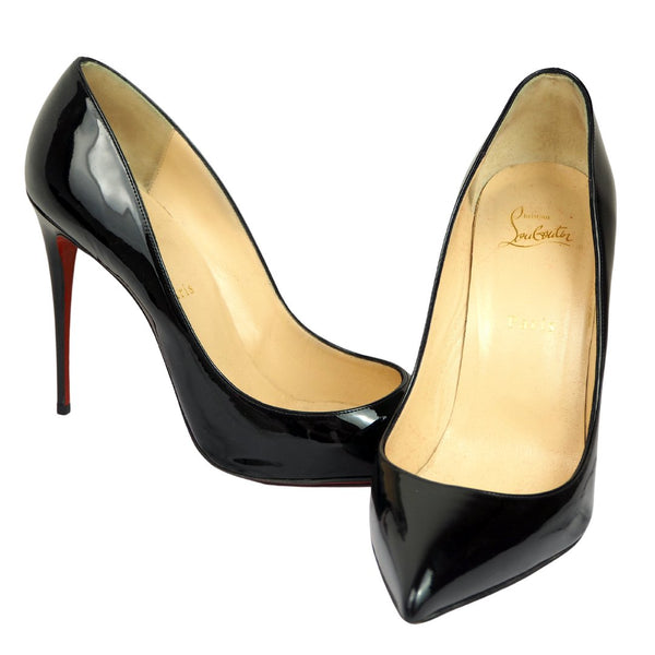 Christian Louboutin So Kate 120 Black Patent Heels, UK Size 7 - V & G Luxe Boutique