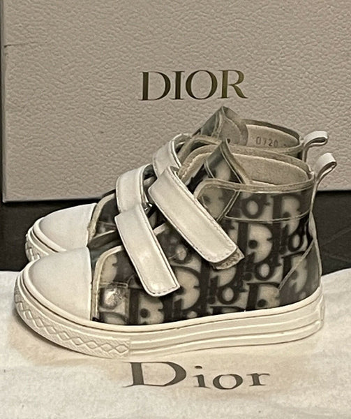 Dior B23 Logo High-Top Sneakers White & Black Size EU 23 - V & G Luxe Boutique