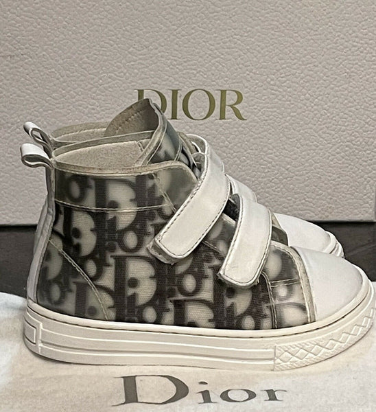 Dior B23 Logo High-Top Sneakers White & Black Size EU 23 - V & G Luxe Boutique
