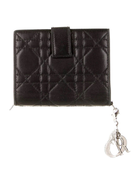 Dior Mini Lady Lambskin Black Wallet - V & G Luxe Boutique