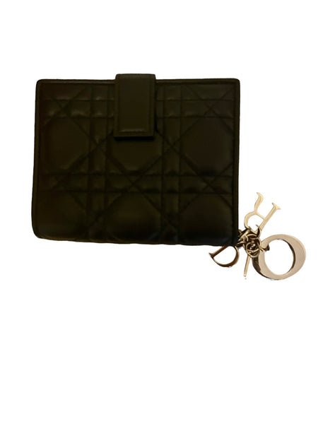 Dior Mini Lady Lambskin Black Wallet - V & G Luxe Boutique