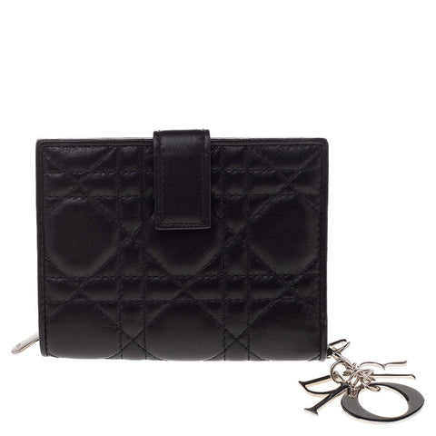 Dior Mini Lady Lambskin Black Wallet - V & G Luxe Boutique