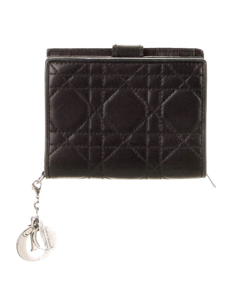 Dior Mini Lady Lambskin Black Wallet - V & G Luxe Boutique