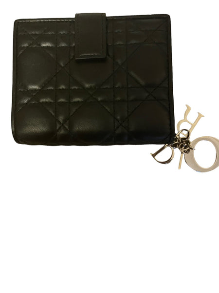 Dior Mini Lady Lambskin Black Wallet - V & G Luxe Boutique