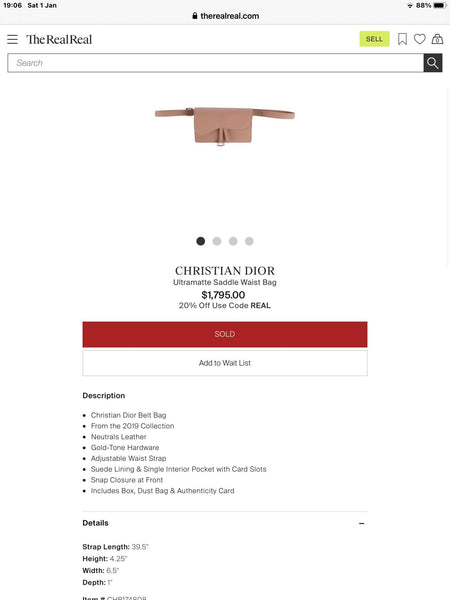 Dior Saddle Belt Bag, Nude Matte Leather - V & G Luxe Boutique