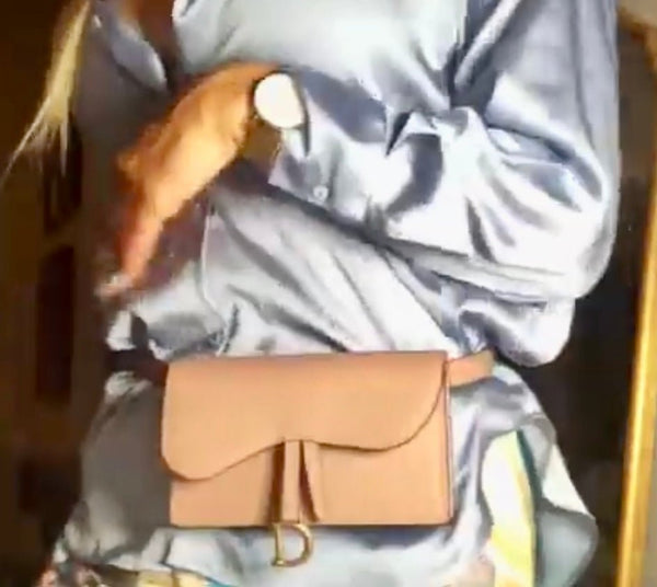Dior Saddle Belt Bag, Nude Matte Leather - V & G Luxe Boutique