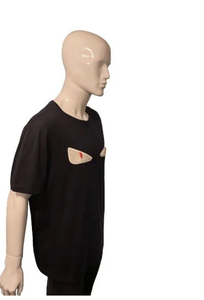 Fendi Bag Bugs Eyes Navy T-Shirt Red & White Eyes Size IT 56 - V & G Luxe Boutique