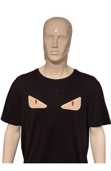 Fendi Bag Bugs Eyes Navy T-Shirt Red & White Eyes Size IT 56 - V & G Luxe Boutique