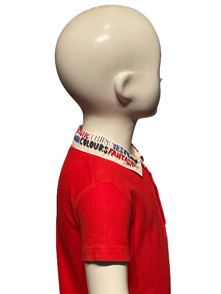 Fendi Boys Red Polo Fendi Print, Age 2 - V & G Luxe Boutique