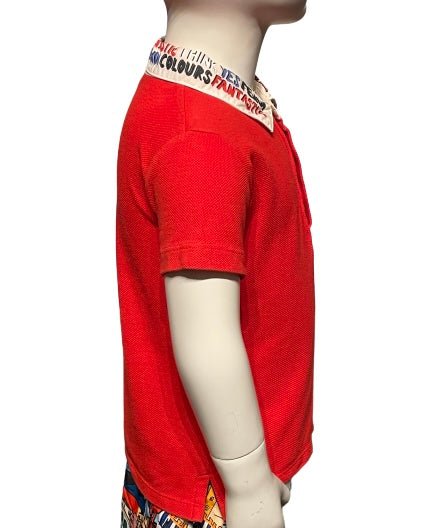 Fendi Boys Red Polo Fendi Print, Age 2 - V & G Luxe Boutique